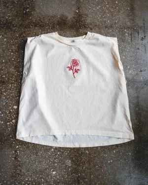Rose Embroidered Muscle Tank