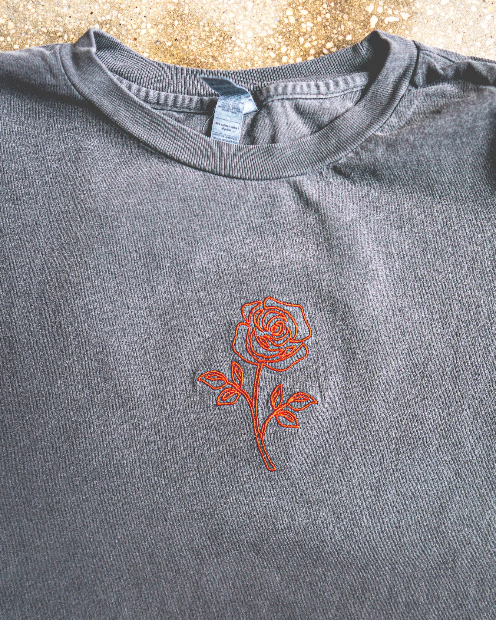 Rose Embroidered Muscle Tank