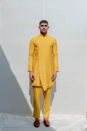 Rover - Mustard Asymmetric Kurta & Pant Set