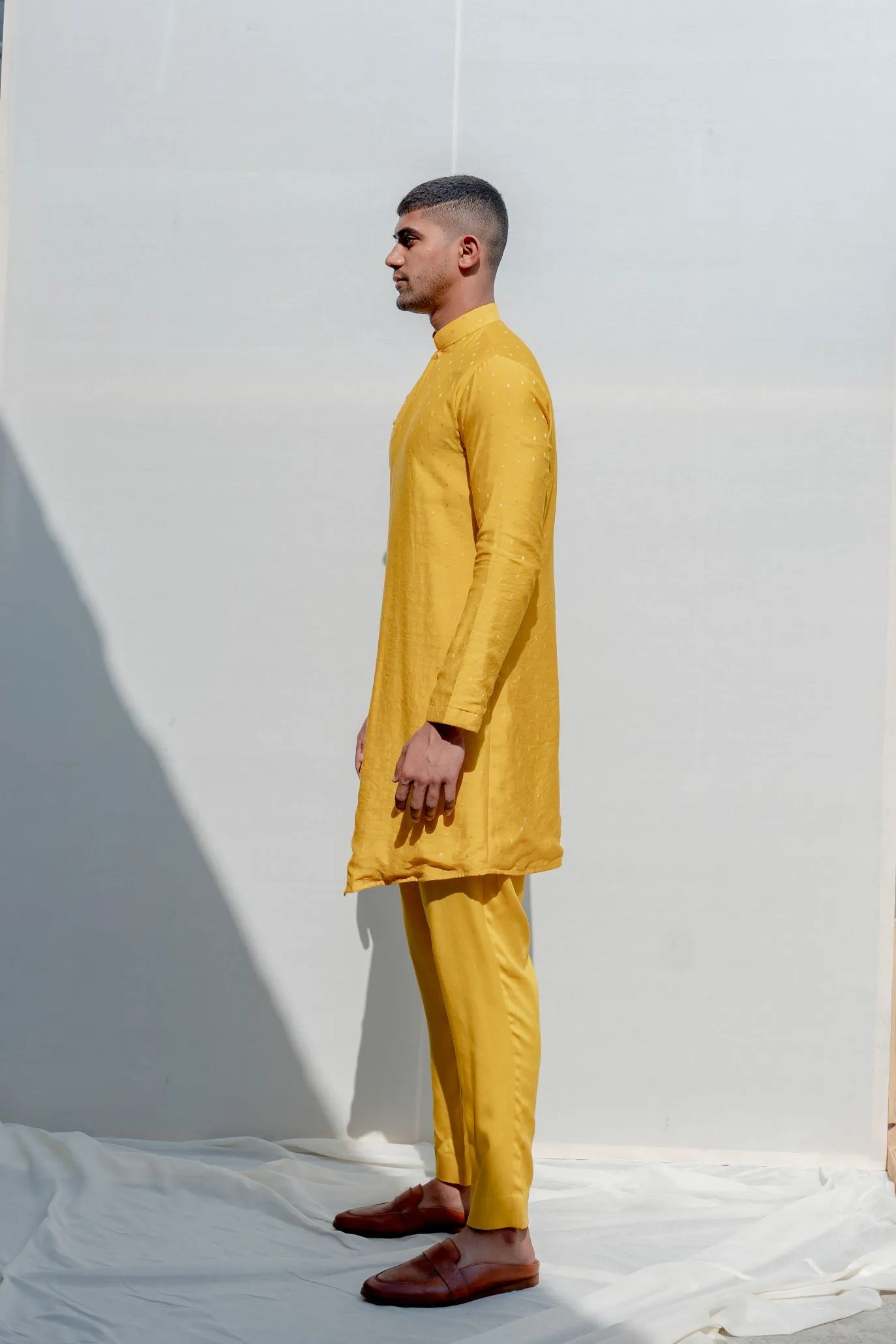Rover - Mustard Asymmetric Kurta & Pant Set