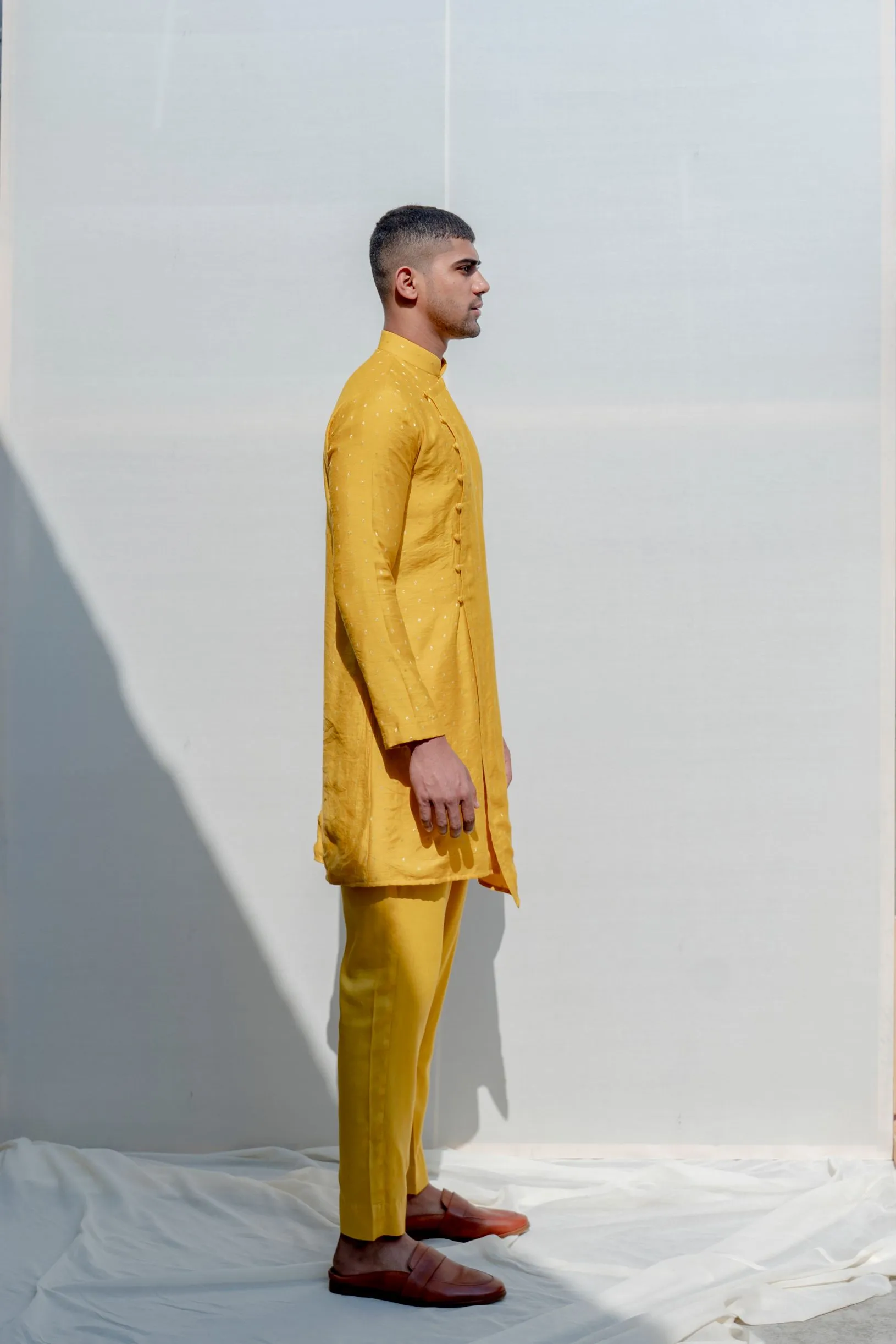 Rover - Mustard Asymmetric Kurta & Pant Set