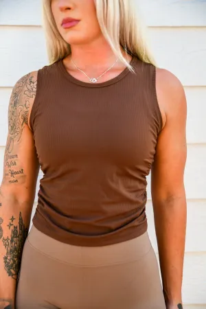 Ruched Ribbed Tank - The Shoreline Collection
