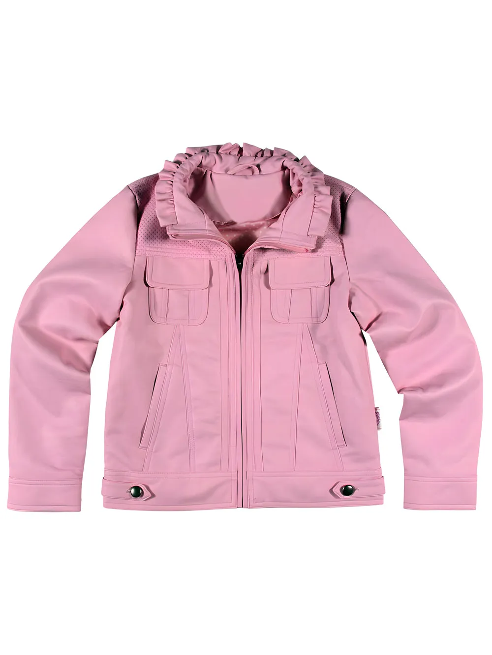 Ruffle Grace Leather Jacket for Girls
