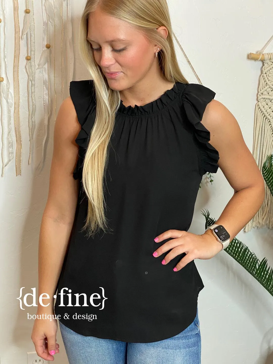 Ruffle Sleeveless Top in 8 Fun Colors - Great for layering!!