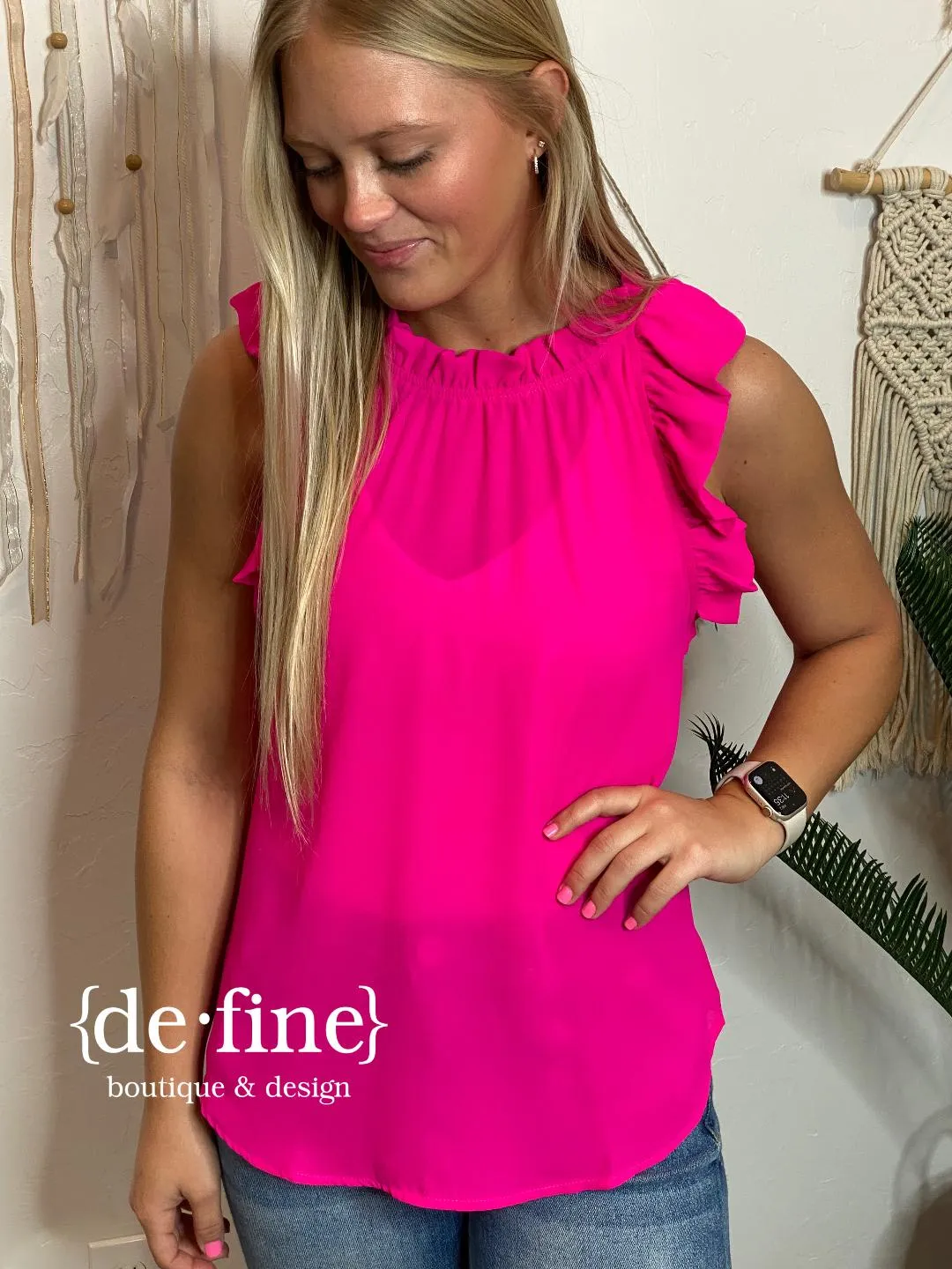 Ruffle Sleeveless Top in 8 Fun Colors - Great for layering!!