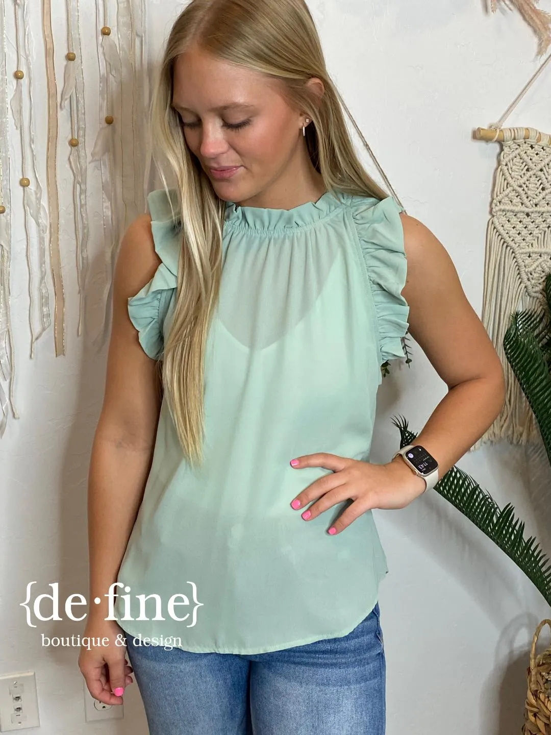 Ruffle Sleeveless Top in 8 Fun Colors - Great for layering!!