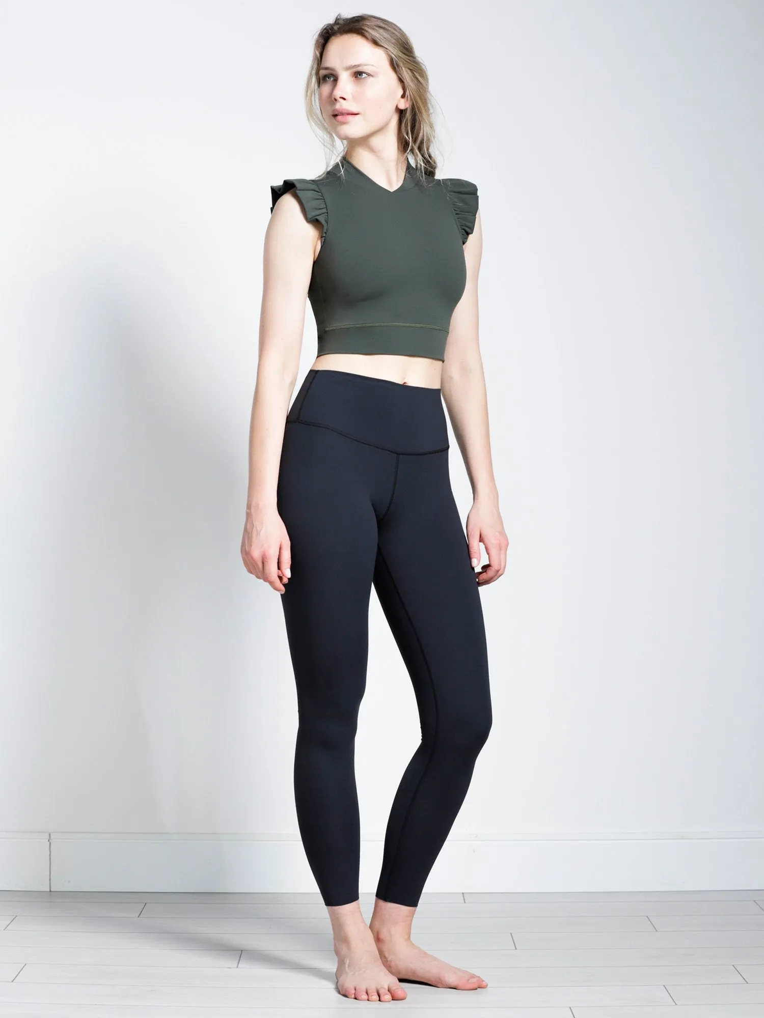 RUFFLED PURE TANK, DEEP FOREST