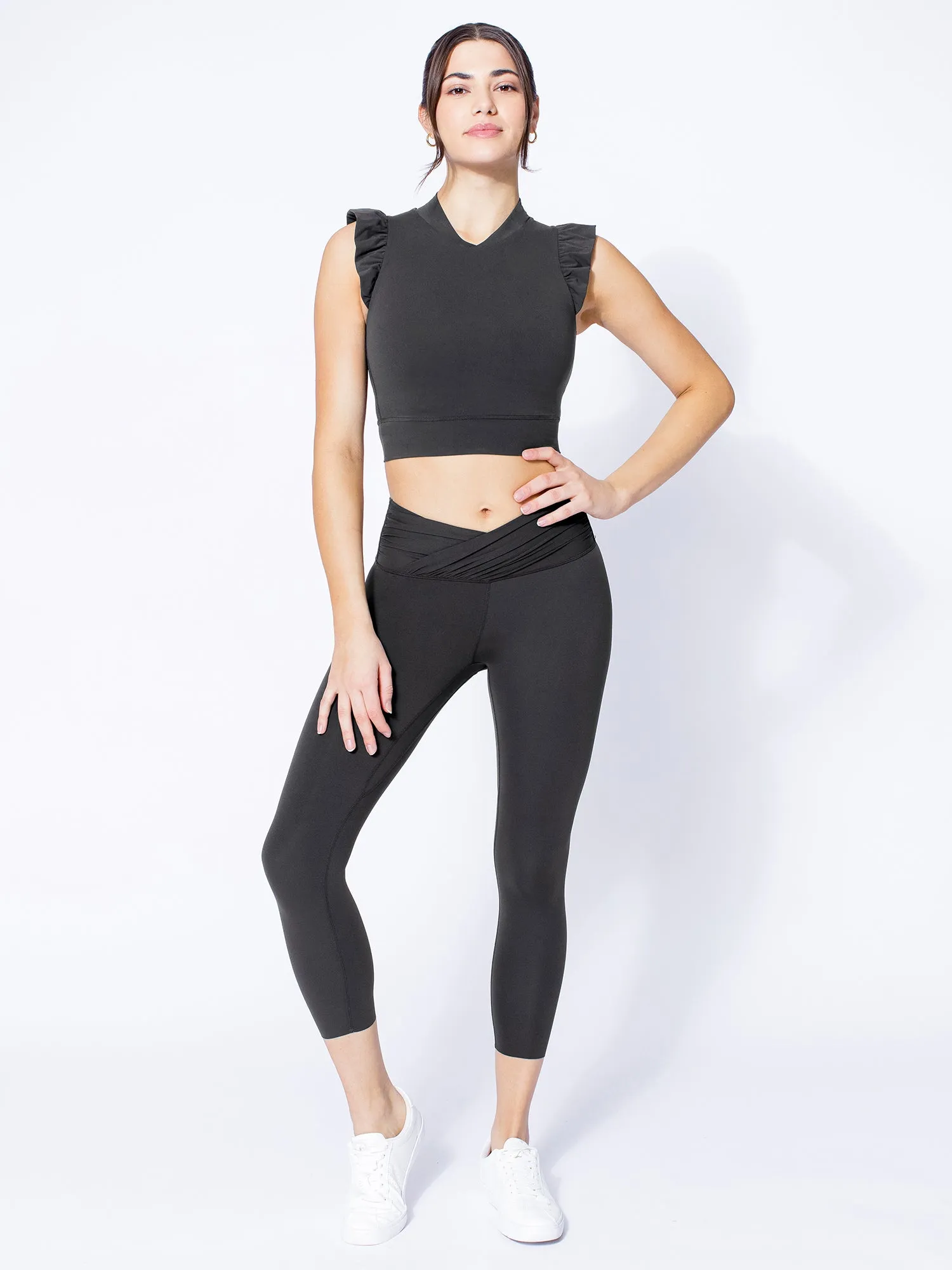 RUFFLED PURE TANK, LIMESTONE
