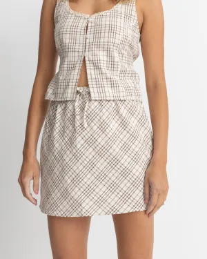 RUMI CHECK BIAS CUT MINI SKIRT
