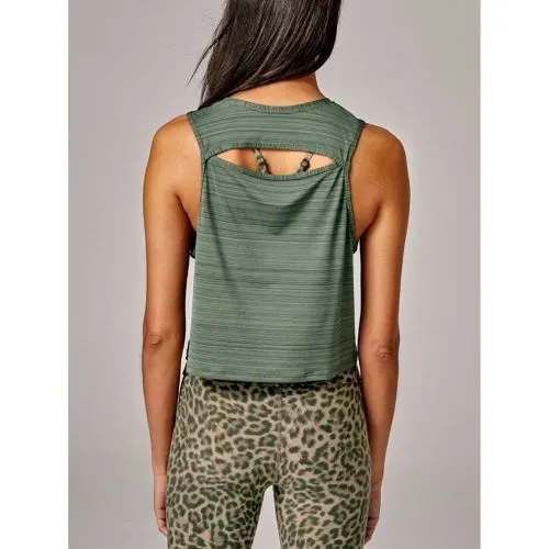 Running Bare Womens Allure Crop Tank Elm