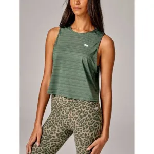 Running Bare Womens Allure Crop Tank Elm