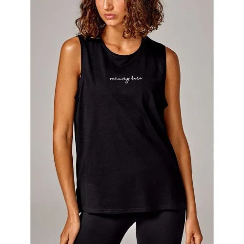 Running Bare Womens Easy Rider Muscle Tank Black