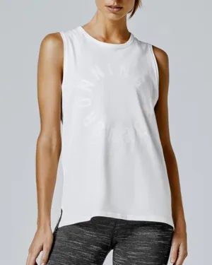 Running Bare Womens Easy Rider Muscle Tank Ivory