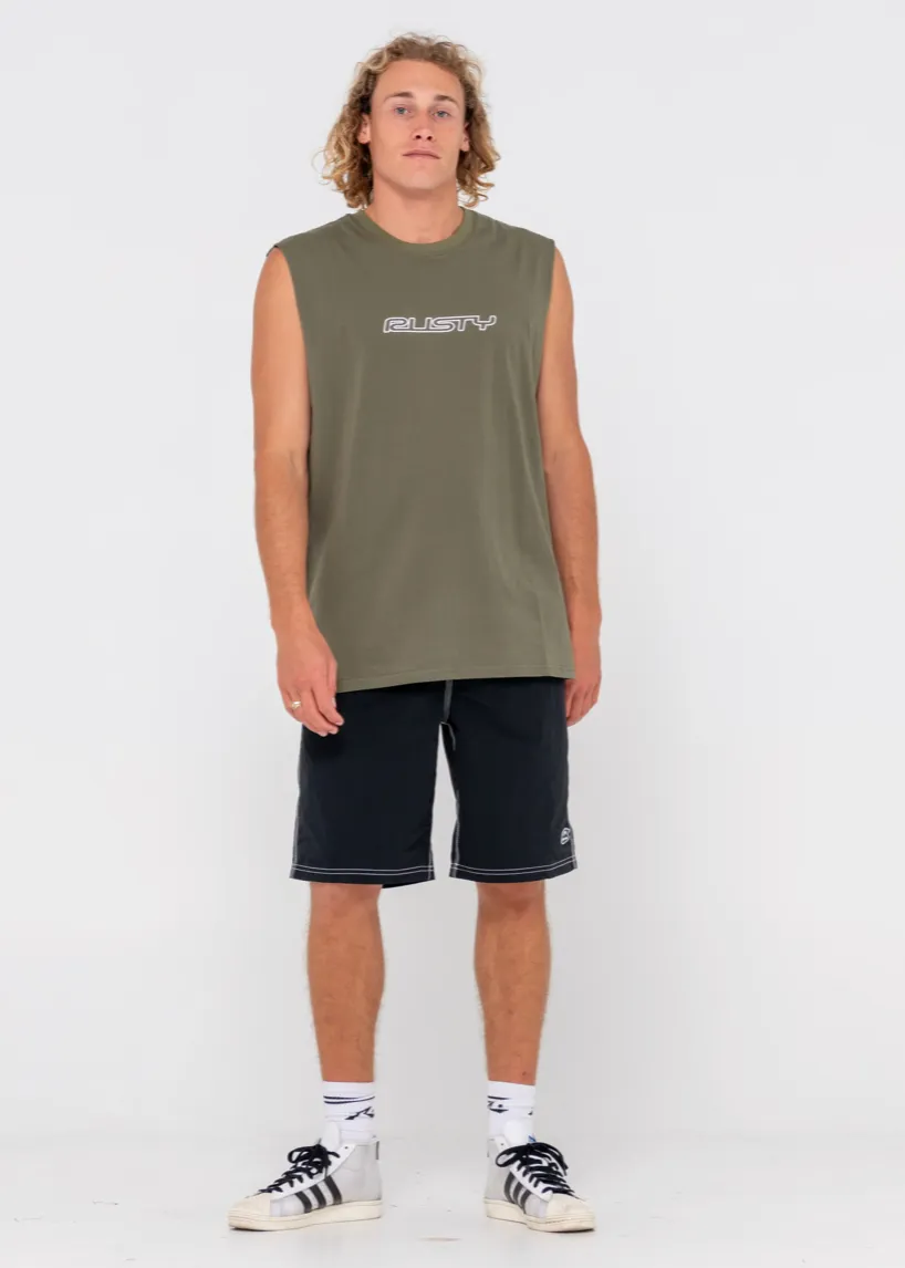 RUSTY Flip Daddy Muscle Tank - Savanna