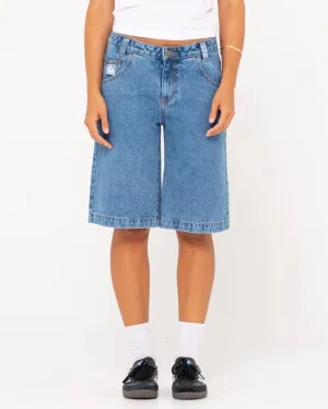Rusty Low Rise Wide Leg Denim Jort