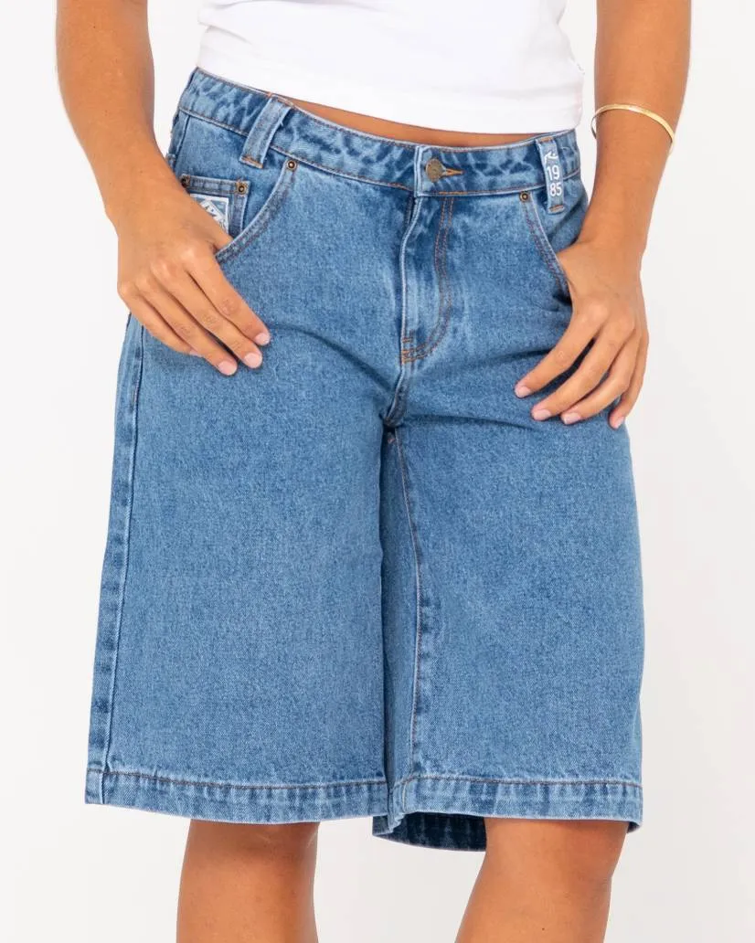 Rusty Low Rise Wide Leg Denim Jort