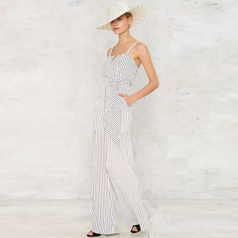 Sam White Striped Pants Playsuit