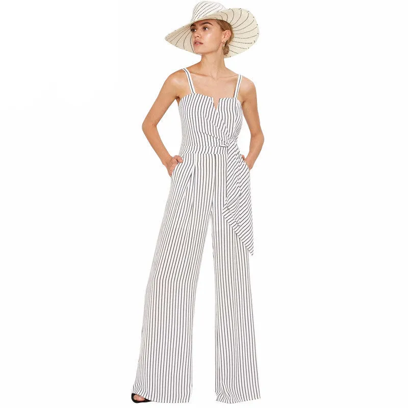 Sam White Striped Pants Playsuit