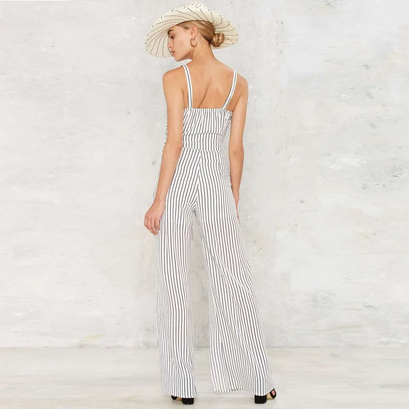 Sam White Striped Pants Playsuit