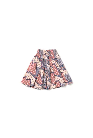 SAMPLE - Smocked MINI Skirt - Indigo Circles