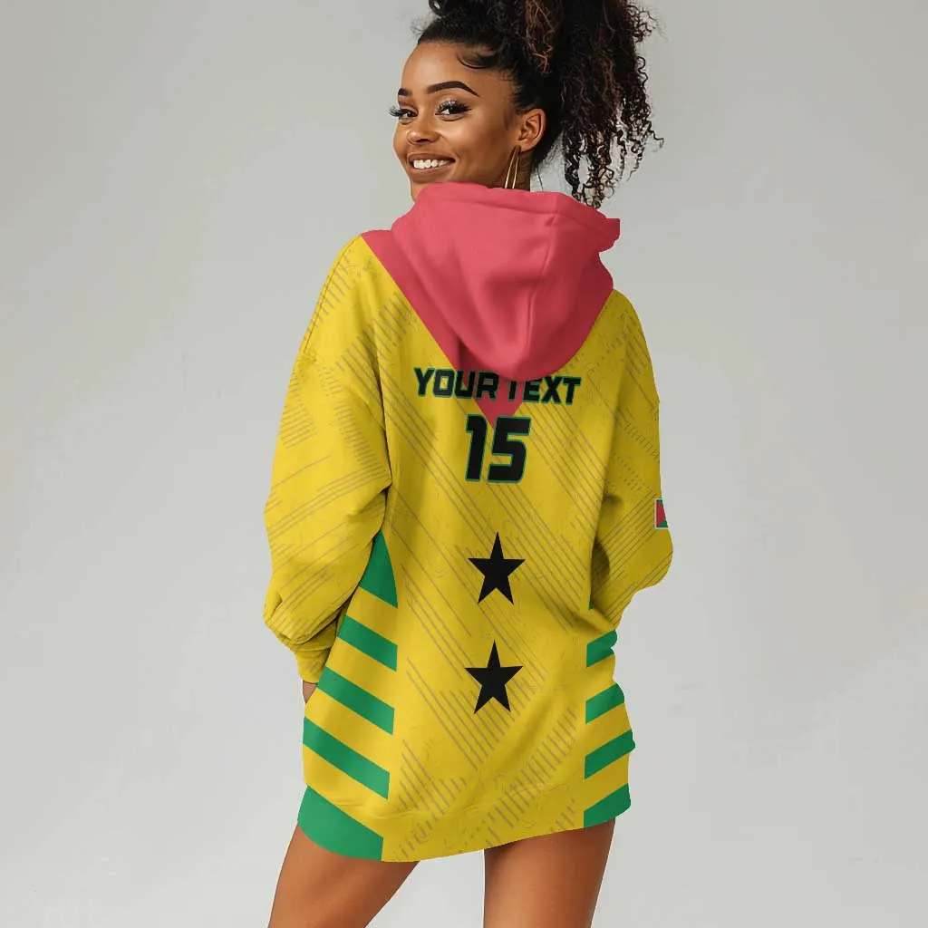 Sao Tome and Principe Football Custom Hoodie Dress Sporty Style - Yellow Color LT15