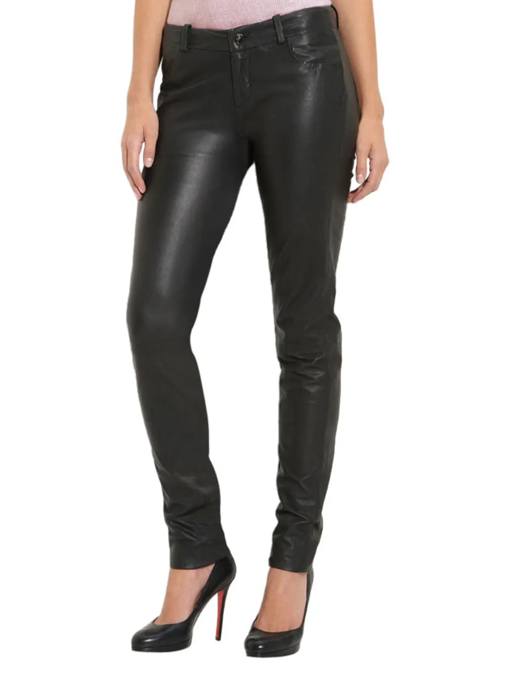 Saucy Slim-Fit Leather Pants