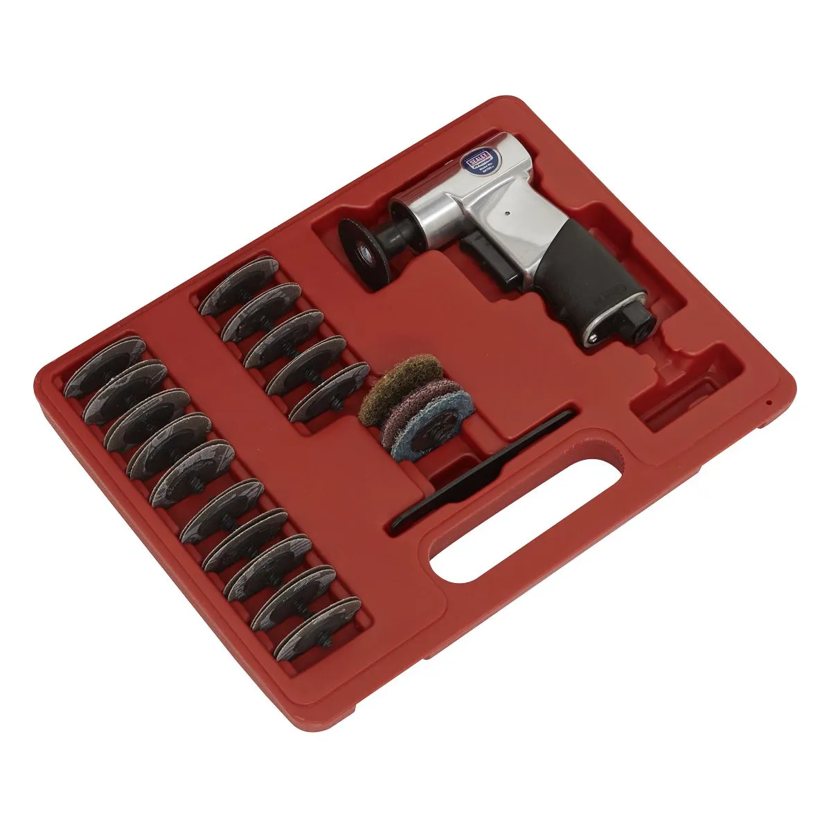 Sealey Premier Air Mini Sander Kit 50mm 35pc