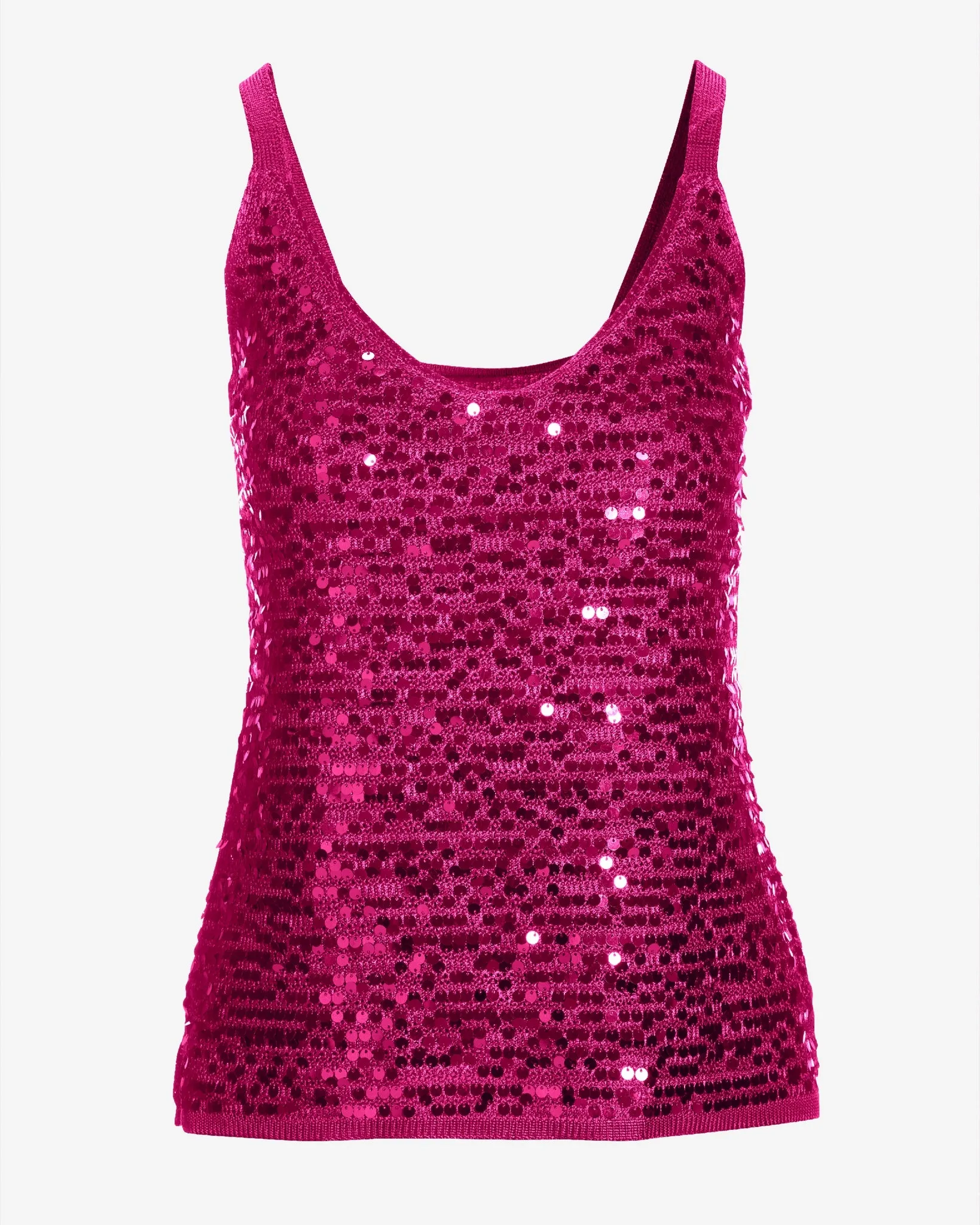 Sequin V-Neck Sweater Tank Maroon