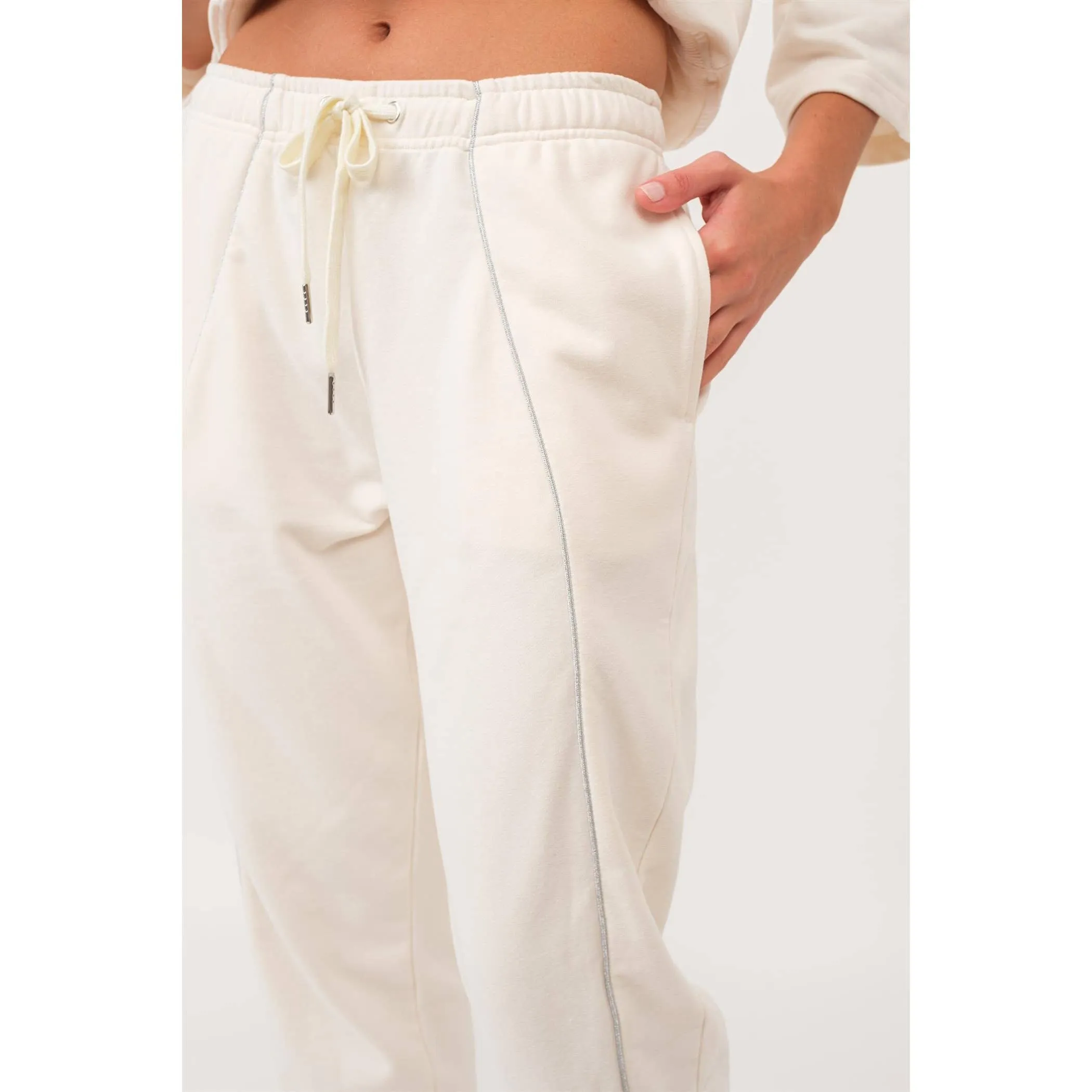 Shiny Piping Jogger Pants