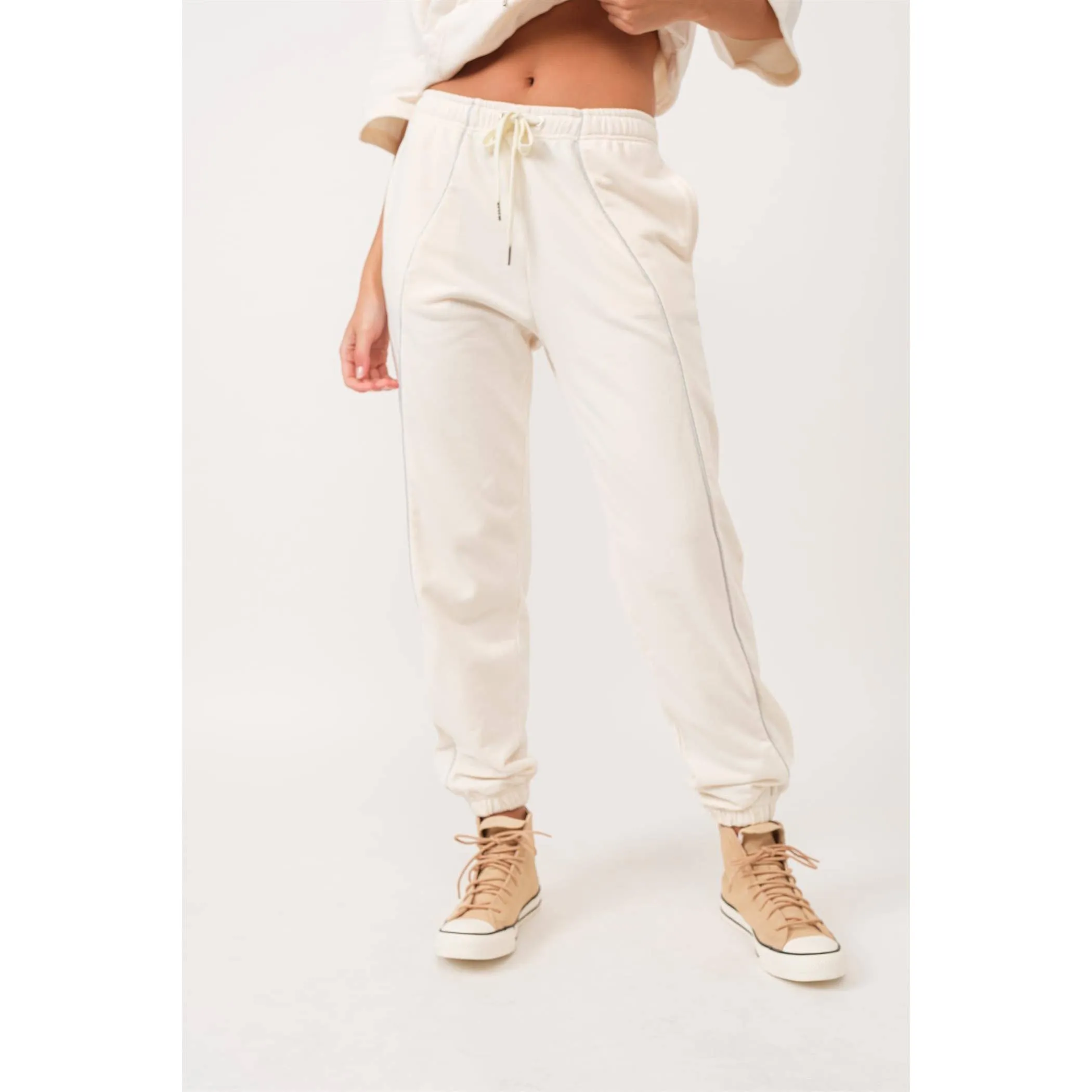 Shiny Piping Jogger Pants