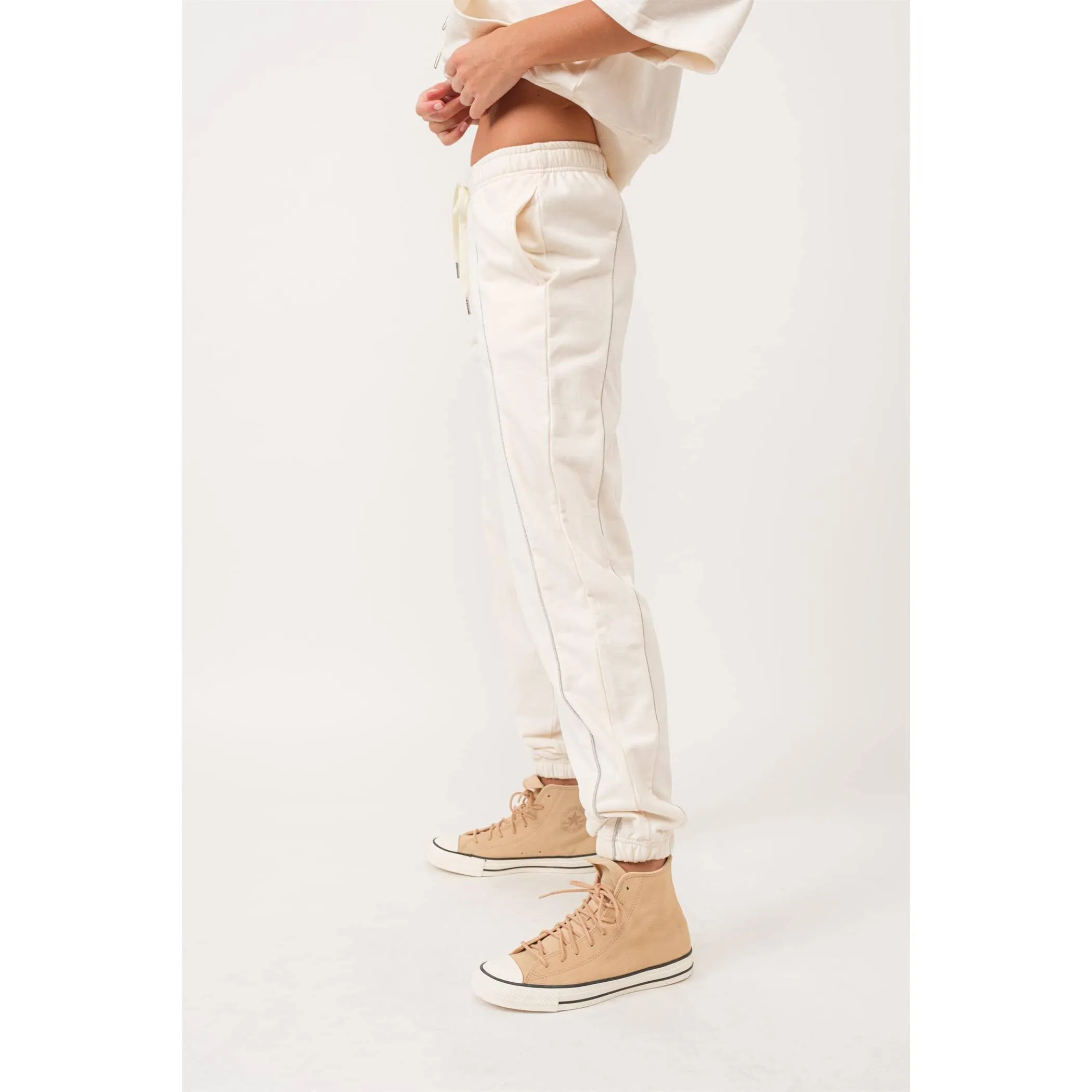 Shiny Piping Jogger Pants
