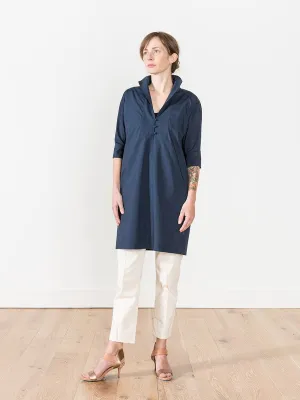 short sleeve shirt dress - navy