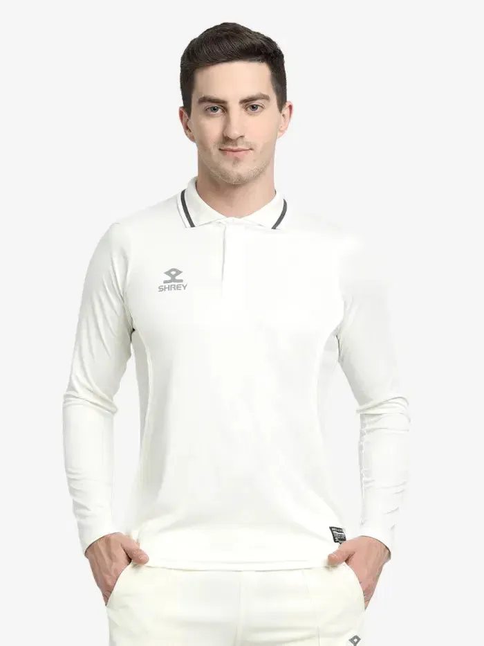 Shrey Premium Off White Cricket Shirt Full Sleeves Size