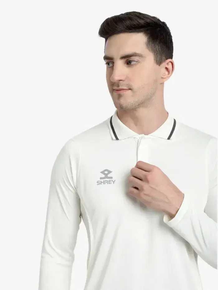 Shrey Premium Off White Cricket Shirt Full Sleeves Size