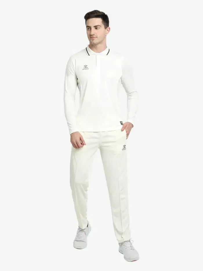 Shrey Premium Off White Cricket Shirt Full Sleeves Size
