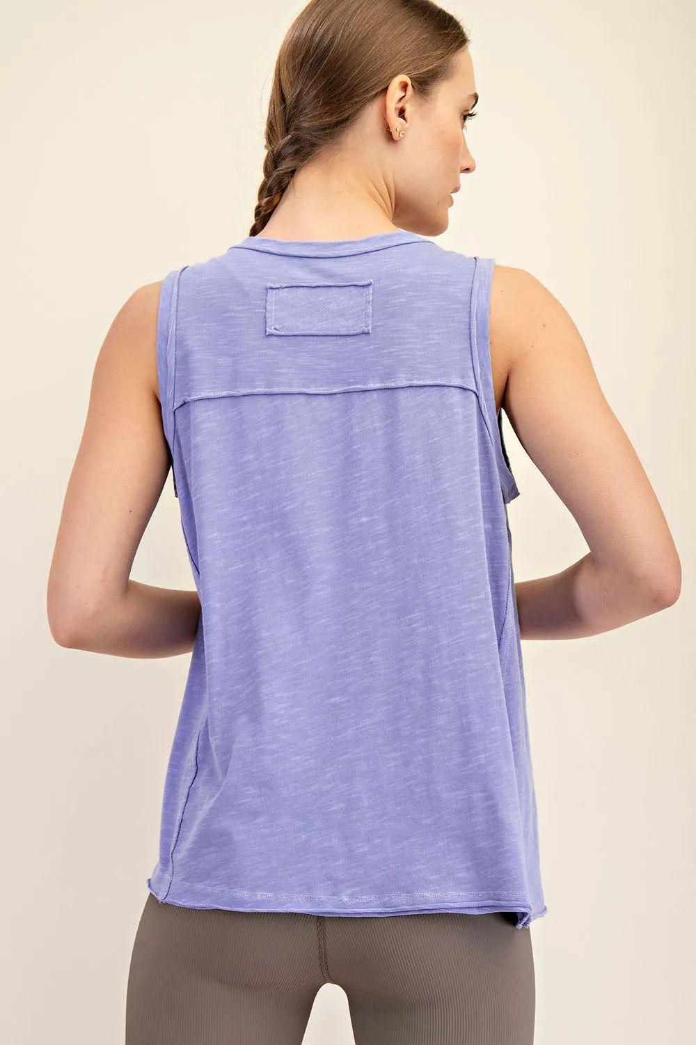 Sleeveless Henley Top