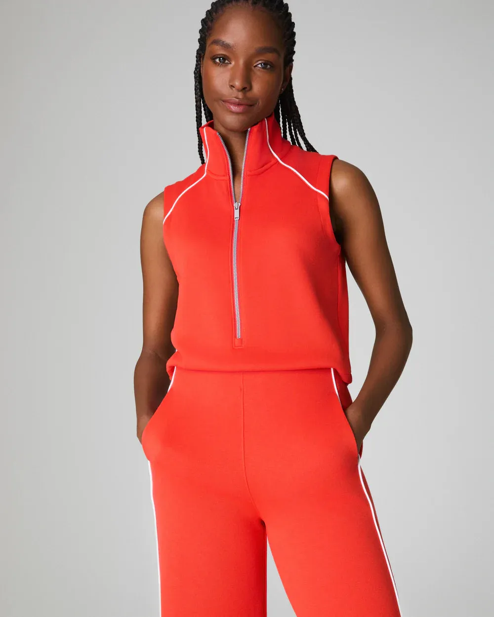 Sleeveless Mockneck Jumpsuit Poppy