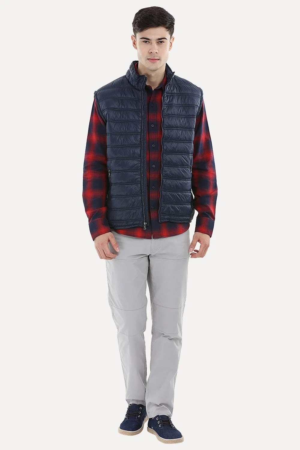 Sleeveless Solid Padded Jacket
