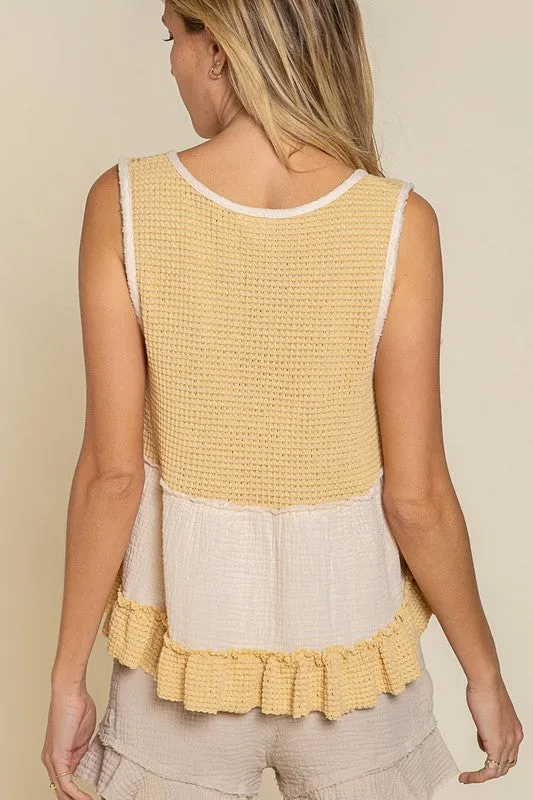 Sleeveless V-neck Mini Babydoll Tank Top