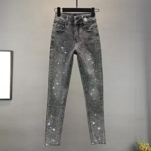 Slim Fit Embroidered Pencil Pants