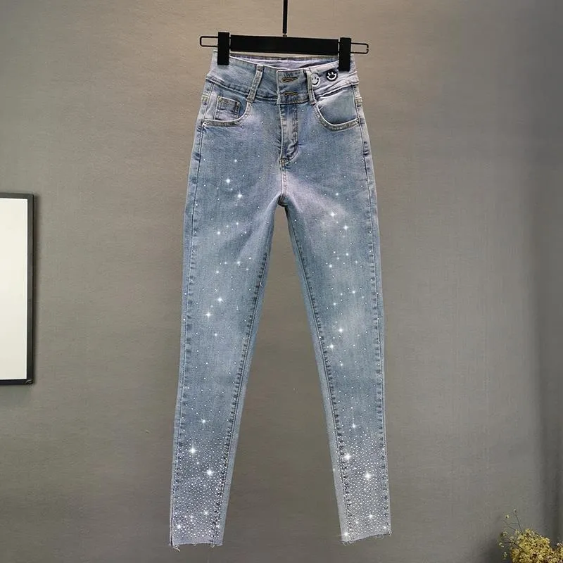 Slim Fit Embroidered Pencil Pants