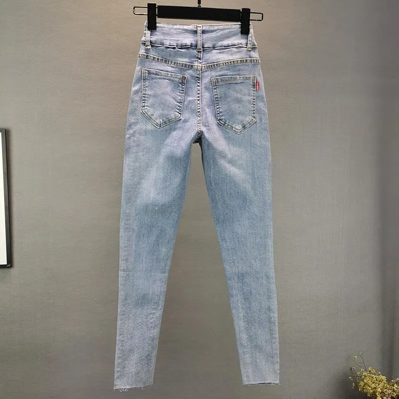 Slim Fit Embroidered Pencil Pants