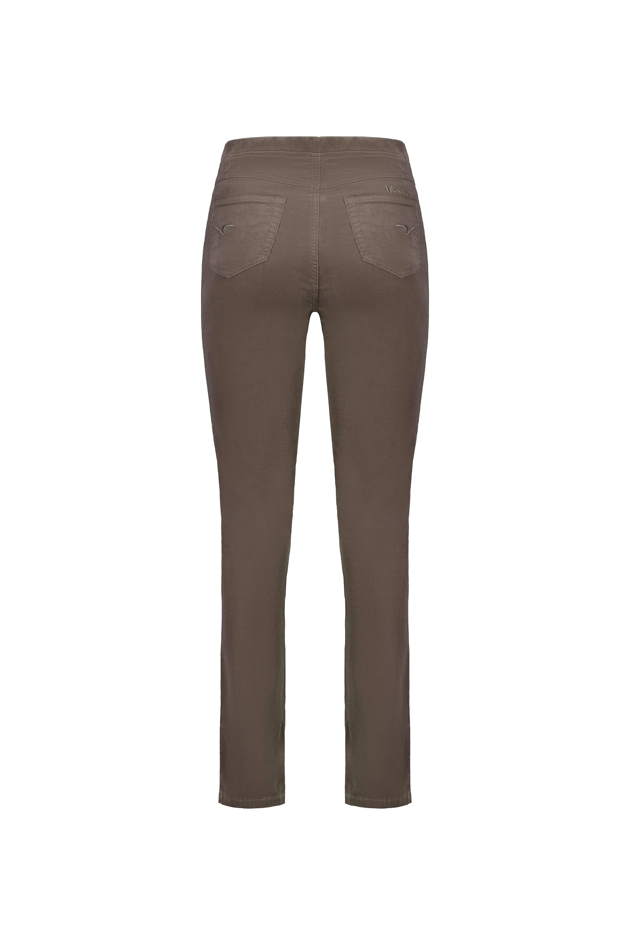 Slim Leg Full Length Cord Pull On - Taupe