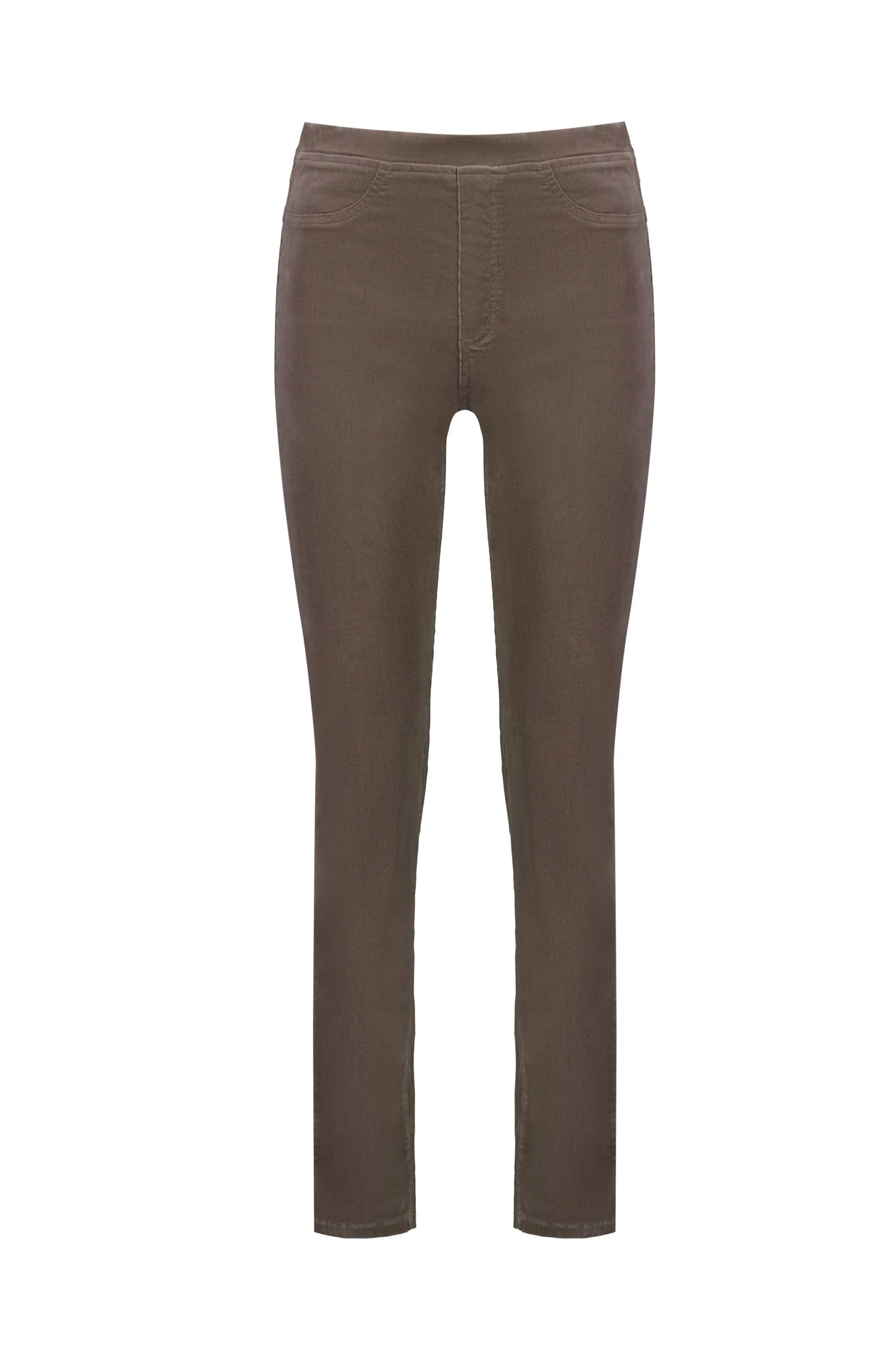 Slim Leg Full Length Cord Pull On - Taupe