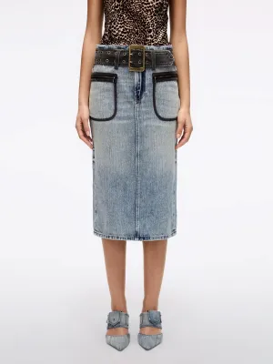 Slit Denim Skirt