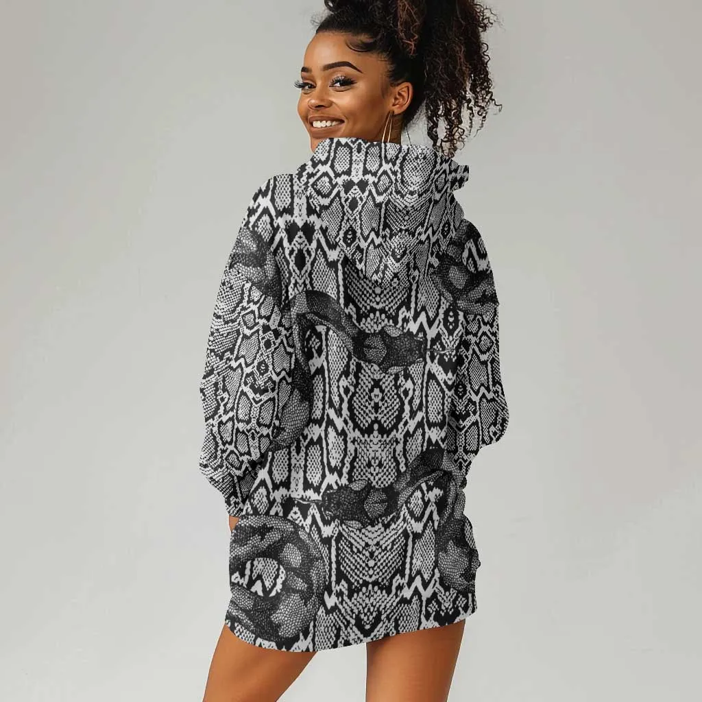 Snake African Skin Animals Pattern Hoodie Dress LT15