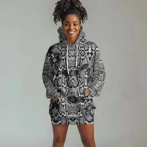 Snake African Skin Animals Pattern Hoodie Dress LT15