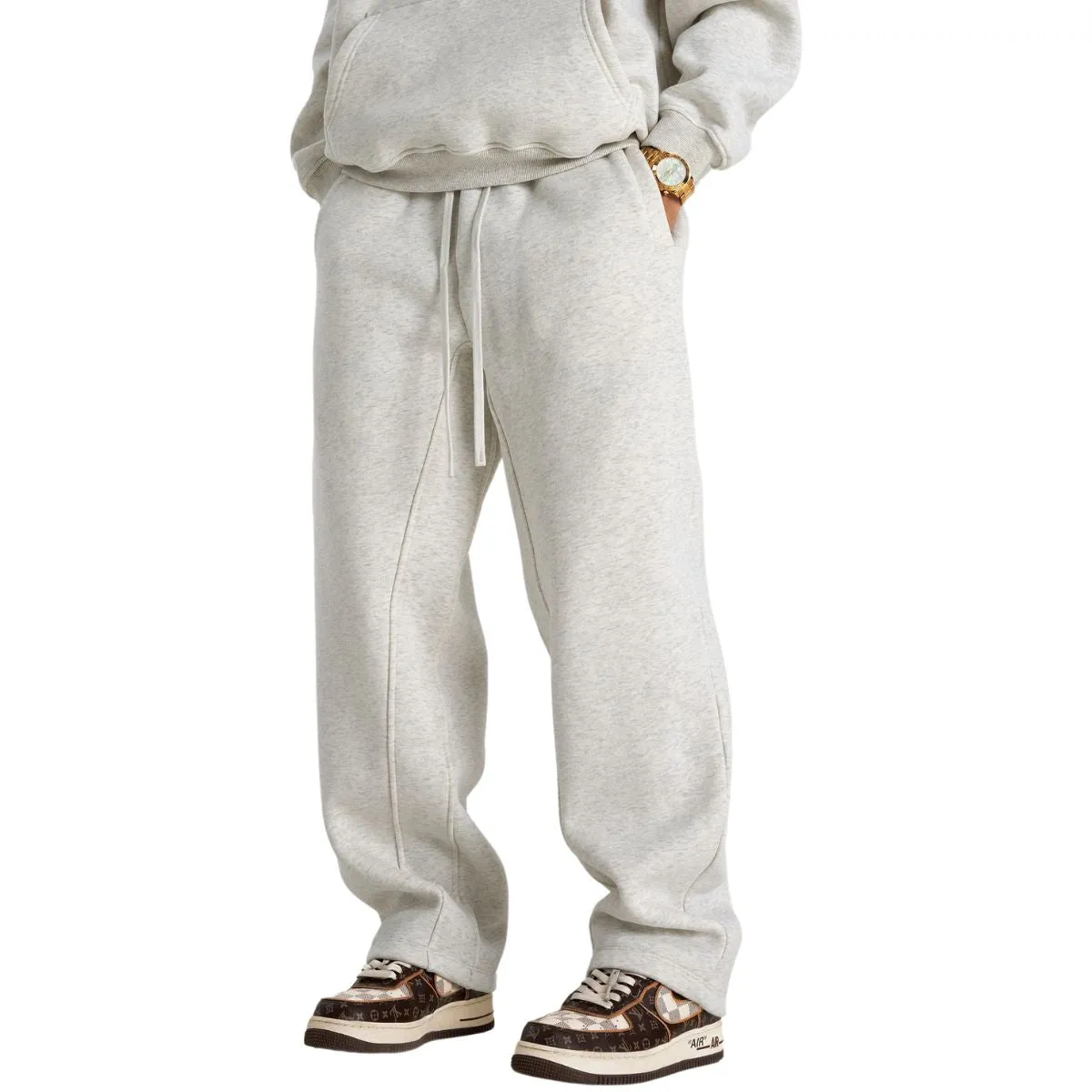 Solid Color Plush Lining Sweatpants