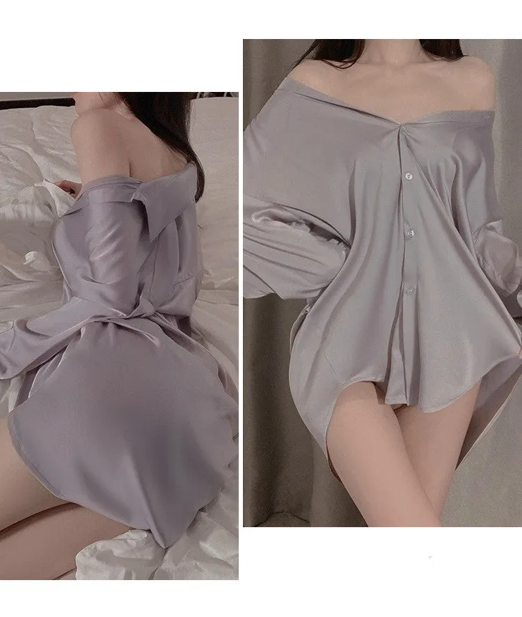 solid color shirt pajamas  KF70511