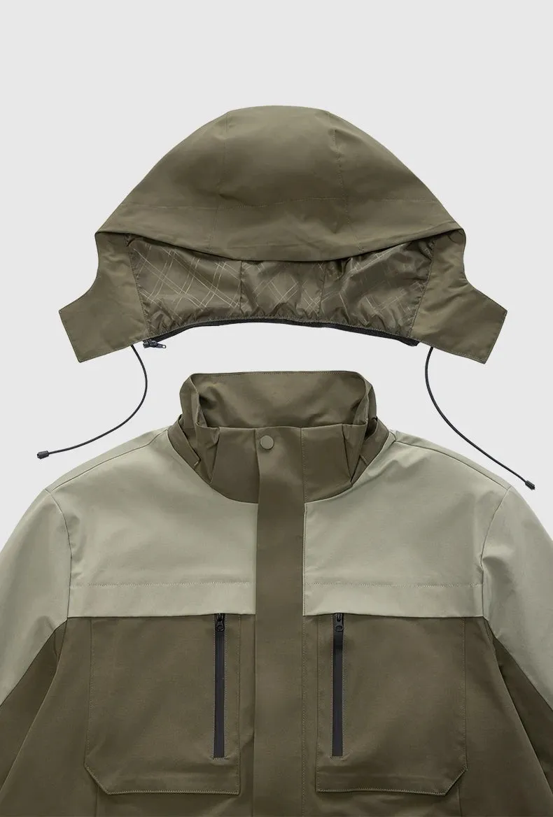 Spring Colorblock Hiking Hooded Jacket
